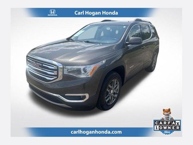 2019 GMC Acadia SLT-1 in Quartz Metallic — front three-quarter view
