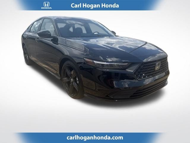2026 Honda Accord Hybrid Sport-L in Crystal Black Pearl — front three-quarter view
