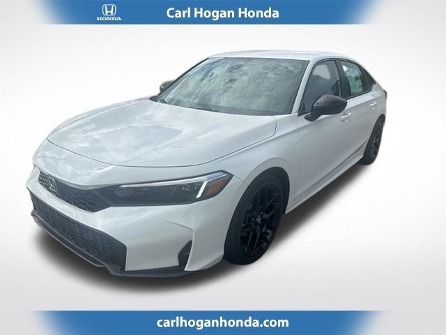 2026 Honda Civic Sport in Platinum White Pearl — front three-quarter view