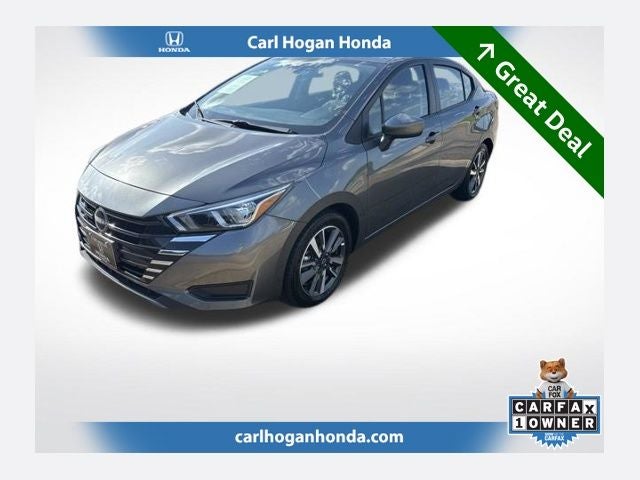 2024 Nissan Versa 1.6 SV in Gun Metallic — front three-quarter view